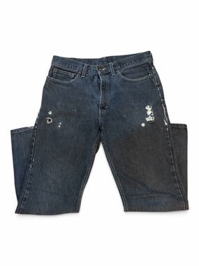 Relaxed Black Distressed Men's Jeans